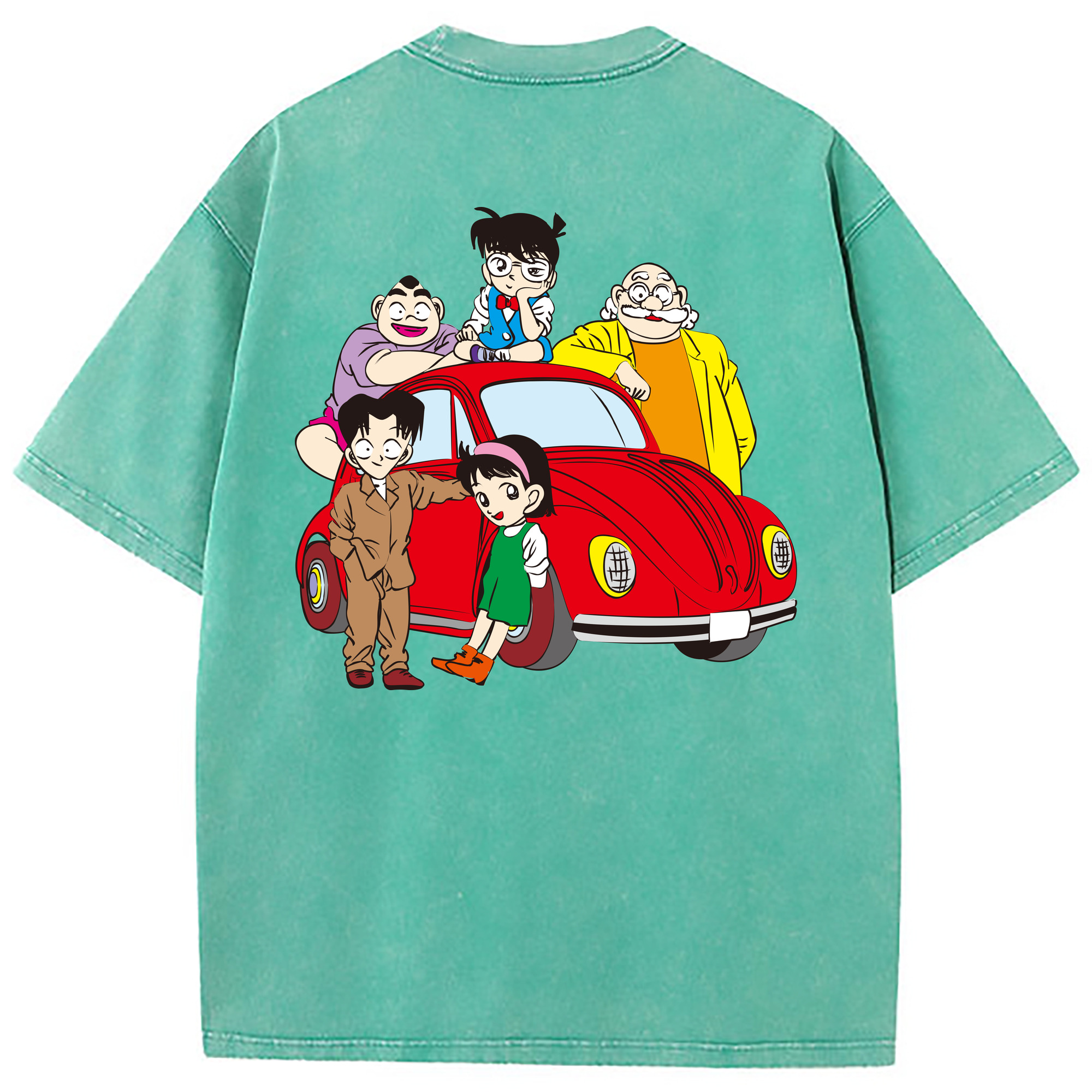 （画像用） 名探偵コナン Detective Conan 綿100% ヴィンテージ風 半袖Tシャツ（背面プリント）